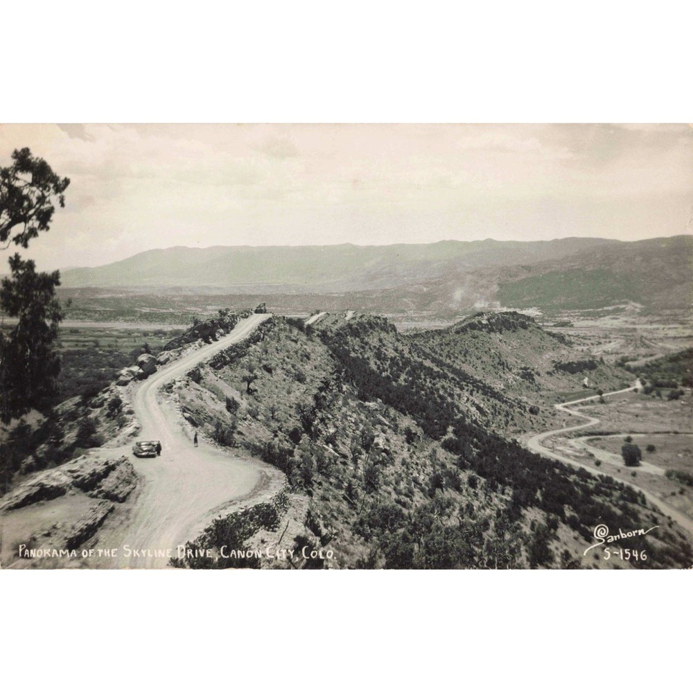Vintage Sanborn RPPC Panorama Skyline Drive Canon City Colorado Postcard S-1546 - Picture 1 of 2